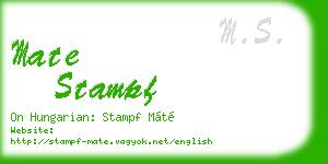 mate stampf business card