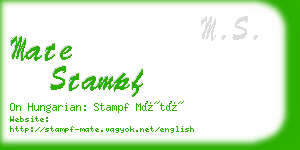 mate stampf business card